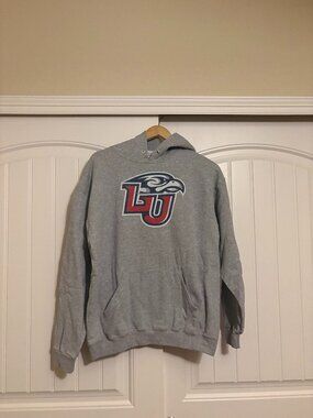 Liberty University Eagles Hoodie Men's Large Gray Long Sleeve Pocket Sweatshirt
